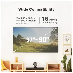 Soporte de Pared MountFTV Full Motion para TV de 37 a 90 Pulgadas, 132 lb y VESA 600x400 miniatura 2